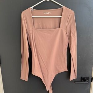 Abercrombie & Fitch Square Neck Bodysuit - Mauve